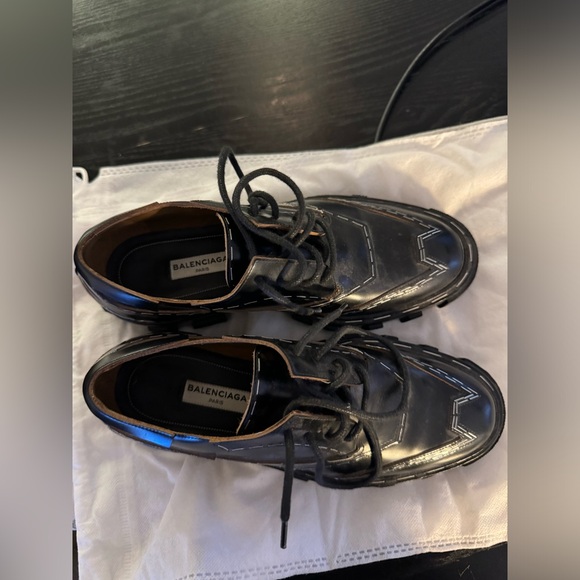 BALENCIAGA Staple-Trimmed Derby Oxfords Size: 6 | IT 36 | Black - Picture 6 of 8
